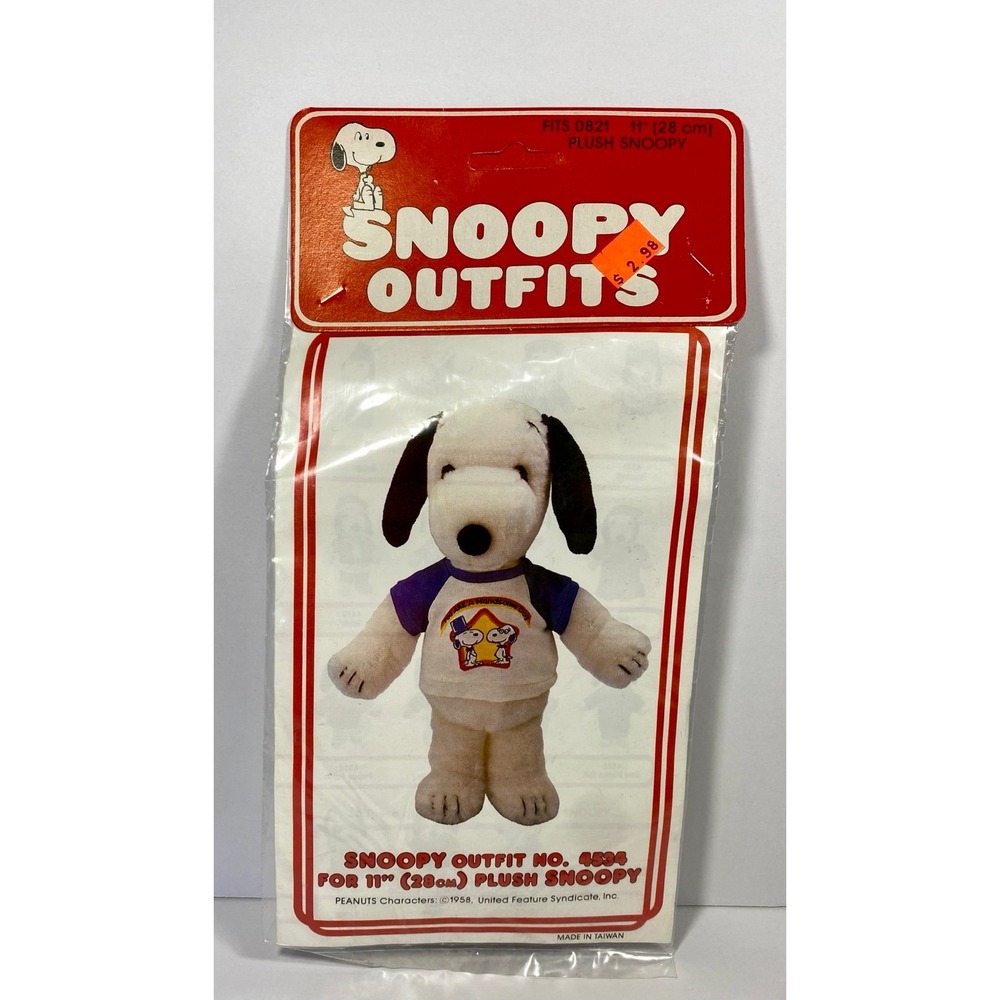 NIP 11" Snoopy Clothes Outfit Plush Stuffed Animal Handsome Dog T-Shirt #4534